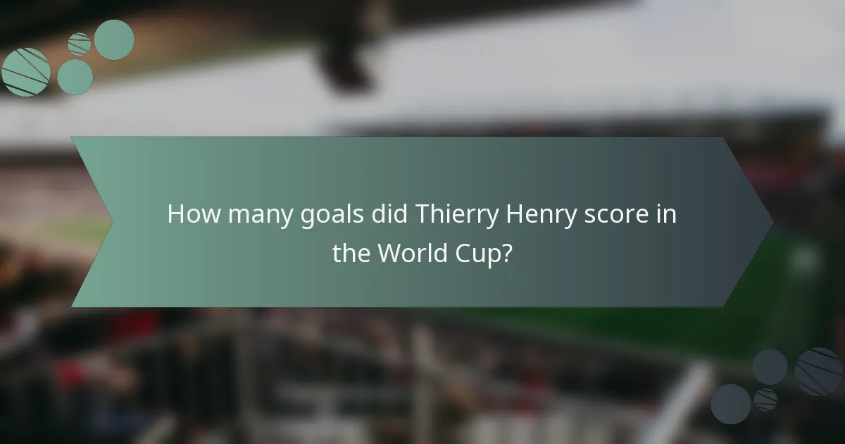 How many goals did Thierry Henry score in the World Cup?