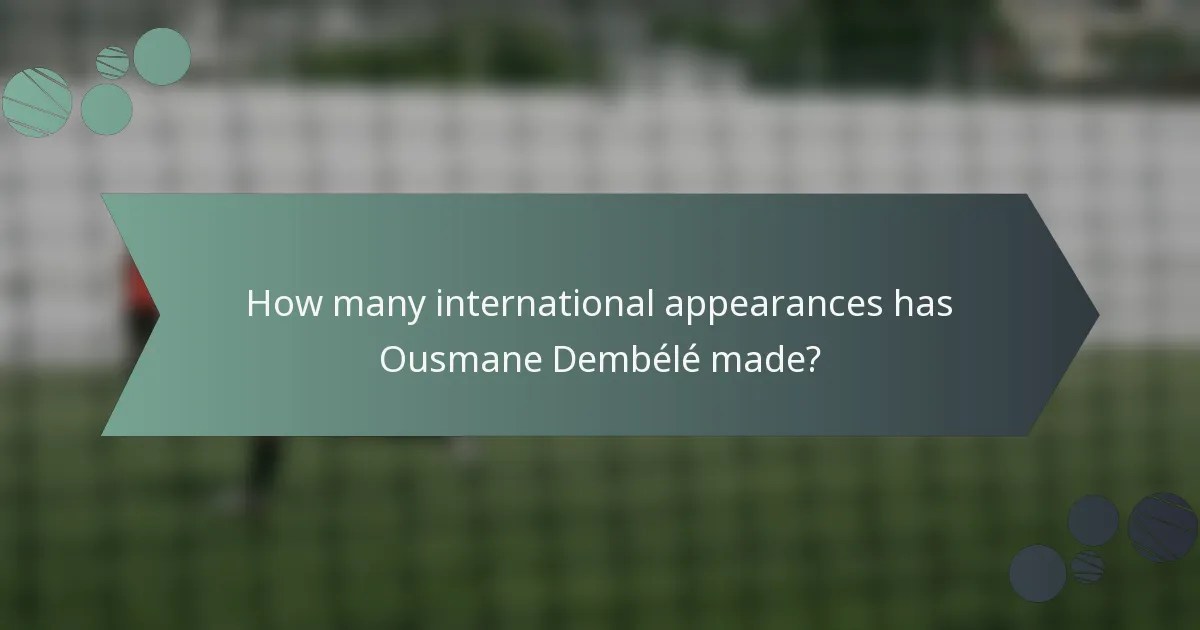 How many international appearances has Ousmane Dembélé made?
