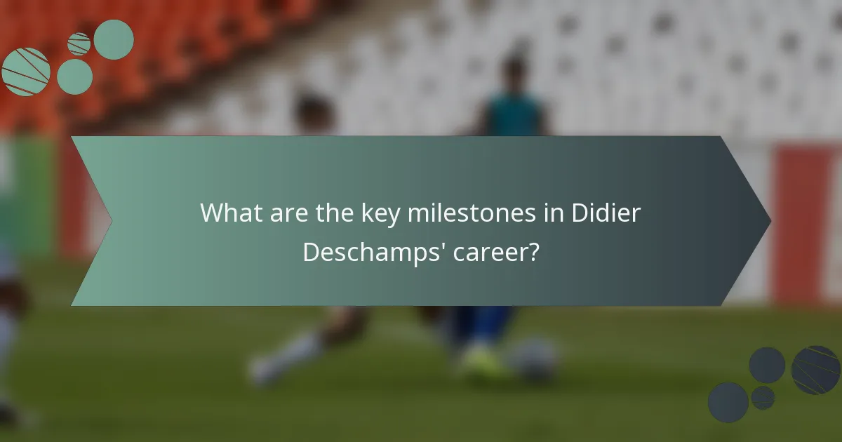 What are the key milestones in Didier Deschamps' career?